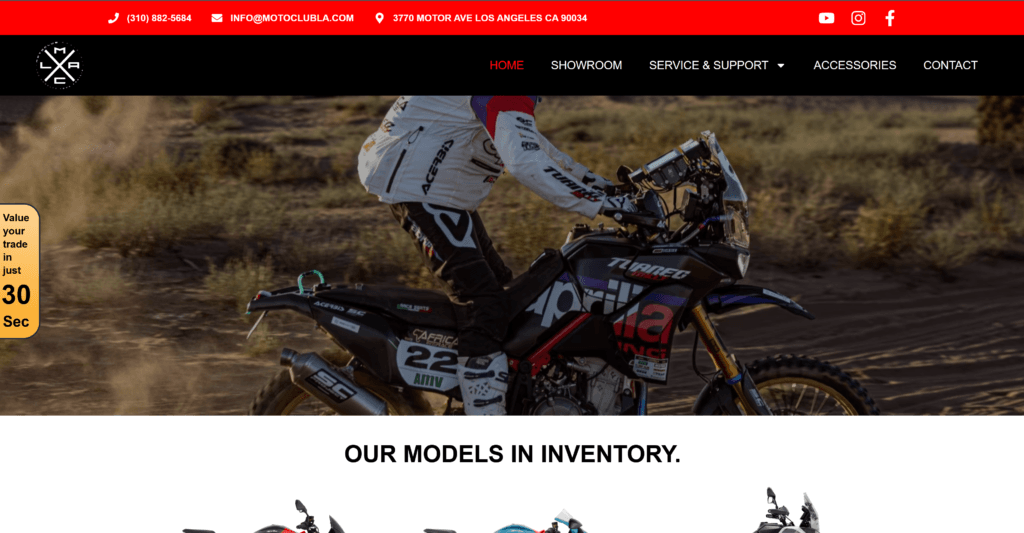 Moto Club LA, Dealership